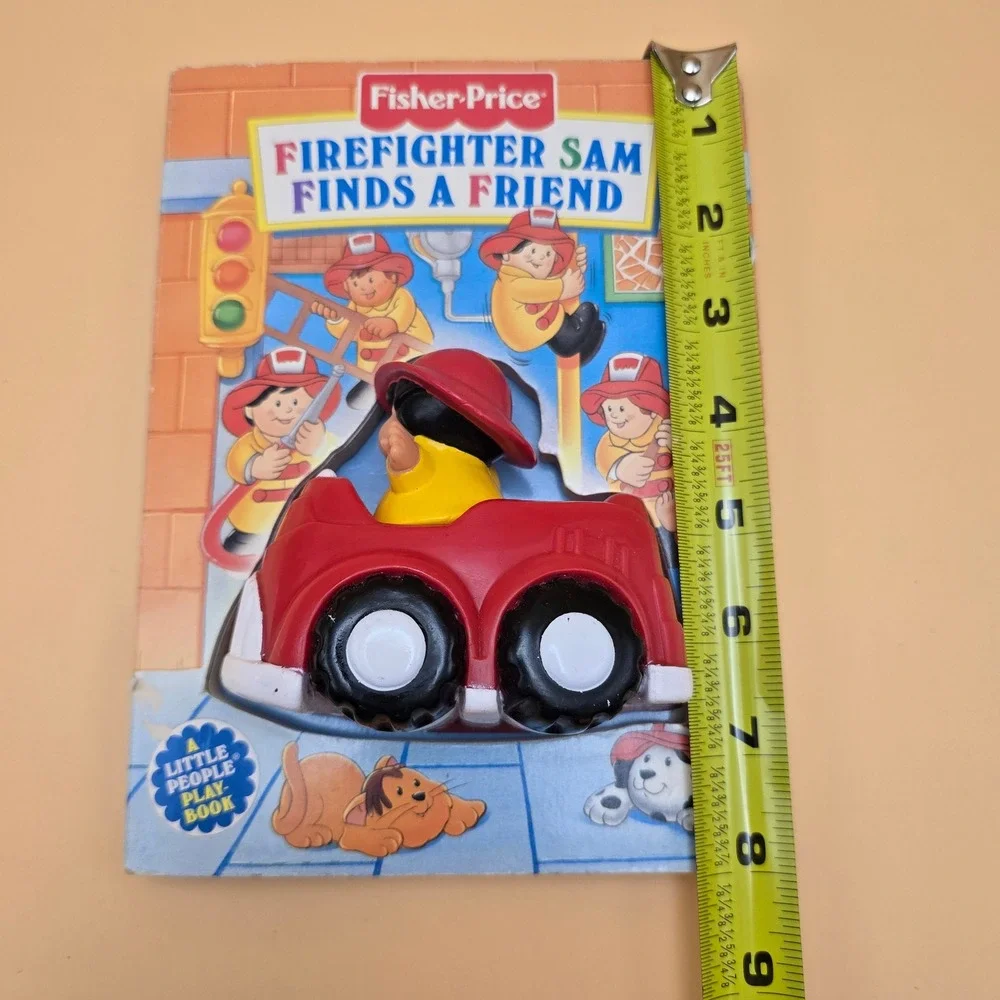 Fisher-Price Little People Firefighter Sam Finds a Friend Board Book Toy 1997